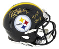 Rocky Bleier Signed Pittsburgh Steelers Riddell Speed Mini Helmet w/4x SB Champs - BLEMIN306 - Rocky Bleier Signed Pittsburgh Steelers Riddell Speed Mini Helmet w/4x SB Champs product image