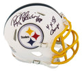 Rocky Bleier Signed Pittsburgh Steelers Flat Whtie Matte Riddell Speed Mini Helmet w/4x SB Champs - BLEMIN307 - Rocky Bleier Signed Pittsburgh Steelers Flat Whtie Matte Riddell Speed Mini Helmet w/4x SB Champs product image
