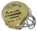 Rocky Bleier Signed Notre Dame Play Like A Champion Today Logo Riddell Mini Helmet w/66 Nat'l Champs - BLEMIN308 - Rocky Bleier Signed Notre Dame Play Like A Champion Today Logo Riddell Mini Helmet w/66 Nat'l Champs product image