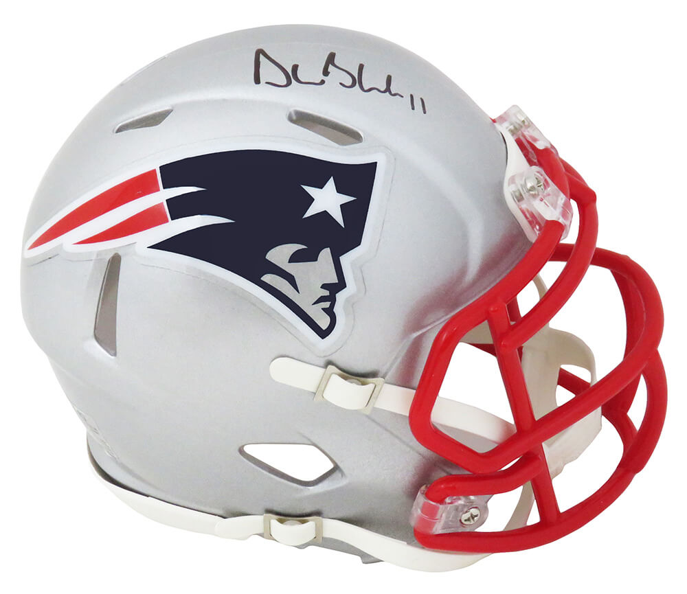 Drew Bledsoe Signed New England Patriots Riddell Speed Mini Helmet - BLEMIN320 - Drew Bledsoe Signed New England Patriots Riddell Speed Mini Helmet product image
