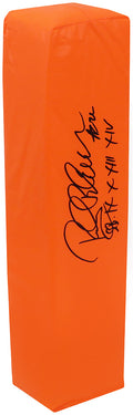 Rocky Bleier Signed Champro Orange Endzone Football Pylon w/SB LX, X, XIII, XIV - BLEPYL301 - Rocky Bleier Signed Champro Orange Endzone Football Pylon w/SB LX, X, XIII, XIV product image