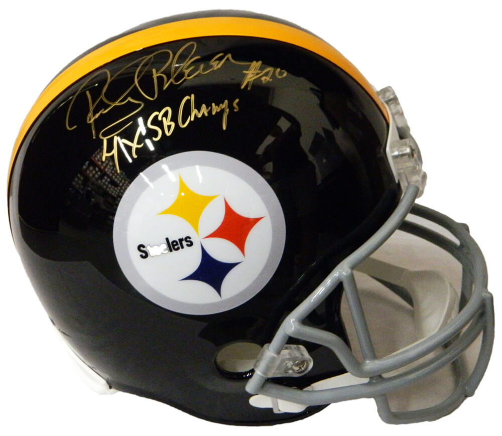 Rocky Bleier Signed Pittsburgh Steelers Throwback Riddell Full Size Replica Helmet w/4x SB Champs - BLEREP300 - Rocky Bleier Signed Pittsburgh Steelers Throwback Riddell Full Size Replica Helmet w/4x SB Champs product image