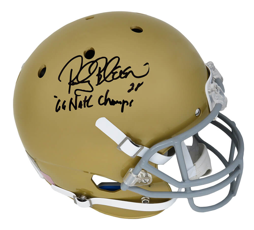 Rocky Bleier Signed Notre Dame Schutt Full Size Replica Helmet w/66 Natl Champs - BLEREP303 - Rocky Bleier Signed Notre Dame Schutt Full Size Replica Helmet w/66 Natl Champs product image