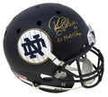 Rocky Bleier Signed Notre Dame Navy Matte Schutt Full Size Replica Helmet w/66 Natl Champs - BLEREP304 - Rocky Bleier Signed Notre Dame Navy Matte Schutt Full Size Replica Helmet w/66 Natl Champs product image