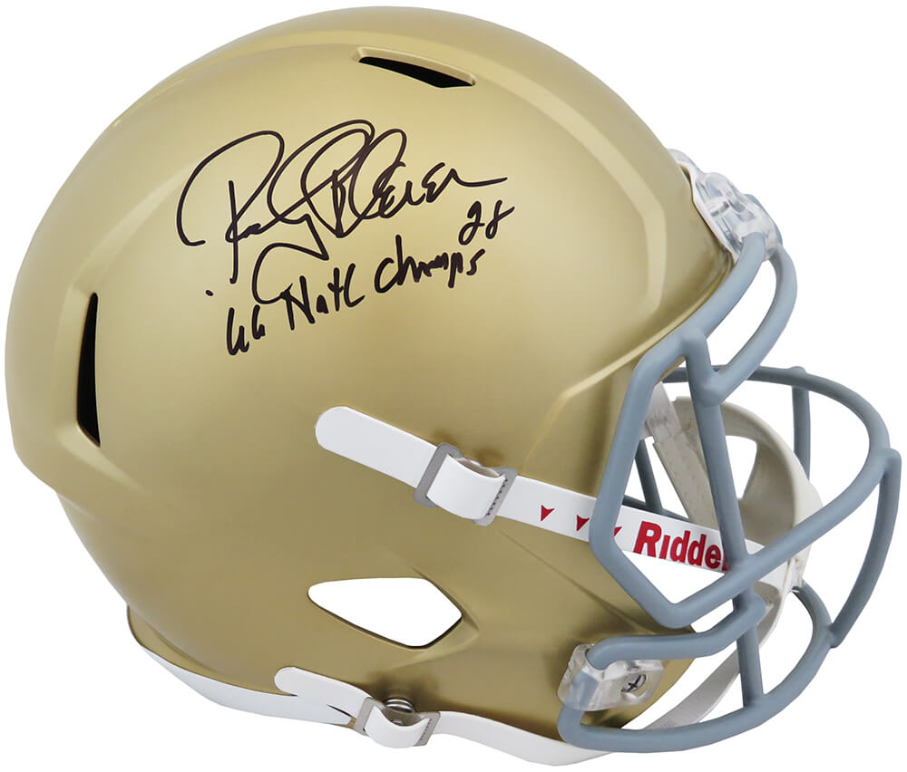Rocky Bleier Signed Notre Dame Riddell Full Size Speed Replica Helmet w/66 Natl Champs - BLEREP306 - Rocky Bleier Signed Notre Dame Riddell Full Size Speed Replica Helmet w/66 Natl Champs product image