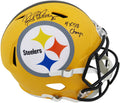 Rocky Bleier Signed Pittsburgh Steelers Throwback Gold Riddell Full Size Speed Replica Helmet w/4x SB Champs - BLEREP308 - Rocky Bleier Signed Pittsburgh Steelers Throwback Gold Riddell Full Size Speed Replica Helmet w/4x SB Champs product image
