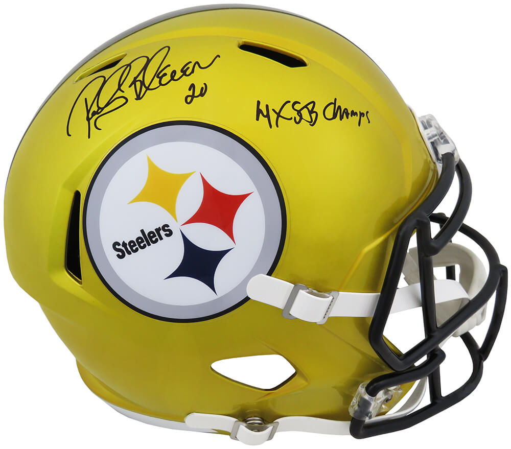 Rocky Bleier Signed Pittsburgh Steelers FLASH Riddell Full Size Speed Replica Helmet w/4x SB Champs - BLEREP310 - Rocky Bleier Signed Pittsburgh Steelers FLASH Riddell Full Size Speed Replica Helmet w/4x SB Champs product image