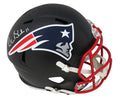 Drew Bledsoe Signed New England Patriots Flat Black Matte Riddell Full Size Speed Replica Helmet - BLEREP323 - Drew Bledsoe Signed New England Patriots Flat Black Matte Riddell Full Size Speed Replica Helmet product image