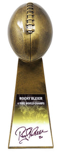 Rocky Bleier Signed Football World Champion 15 Inch Replica Gold Trophy - BLETRO301 - Rocky Bleier Signed Football World Champion 15 Inch Replica Gold Trophy product image