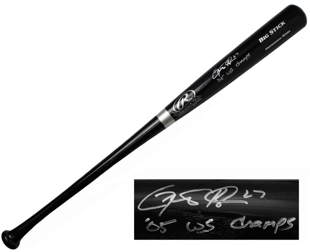 Geoff Blum Signed Rawlings Big Stick Black Baseball Bat w/05 WS Champs - BLUBAT100 - Geoff Blum Signed Rawlings Big Stick Black Baseball Bat w/05 WS Champs product image