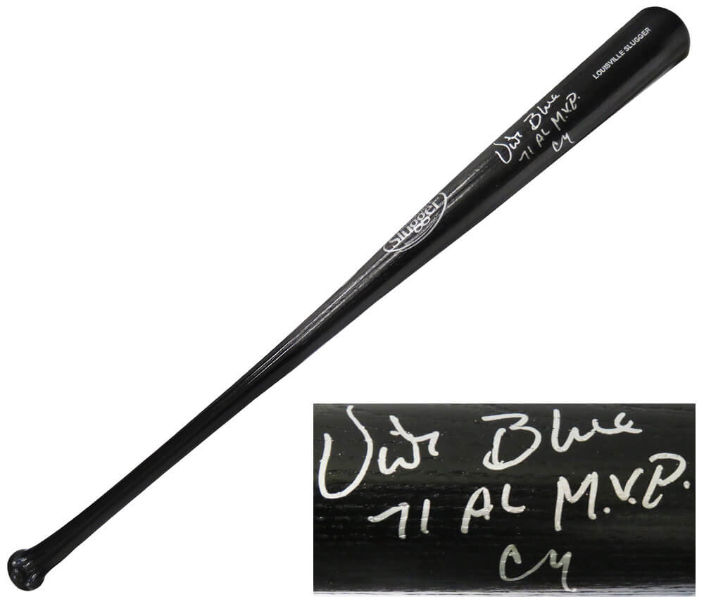 Vida Blue Signed Louisville Slugger Black Baseball Bat w/71 AL MVP, CY - BLUBAT110 - Vida Blue Signed Louisville Slugger Black Baseball Bat w/71 AL MVP, CY product image