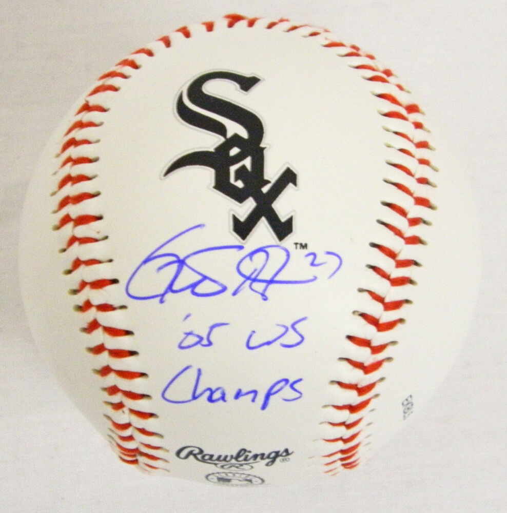 Geoff Blum Signed White Sox Logo Baseball w/2005 WS Champs - BLUBSB103 - Geoff Blum Signed White Sox Logo Baseball w/2005 WS Champs product image