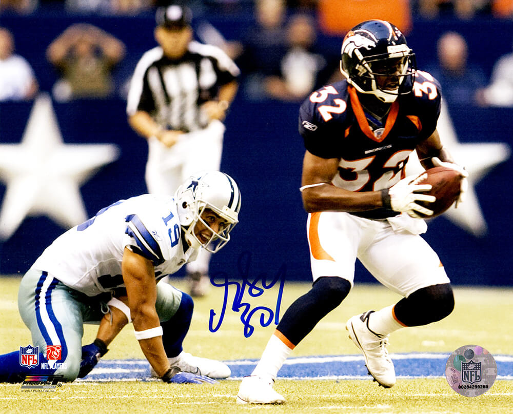 Dre Bly Signed Denver Broncos Running With Football vs Cowboys 8x10 Photo - BLY08P301 - Dre Bly Signed Denver Broncos Running With Football vs Cowboys 8x10 Photo product image