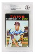 Bert Blyleven Signed Minnesota Twins 1971 Topps Rookie Baseball Card #26 - (Beckett Encapsulated) - BLYCAR100 - Bert Blyleven Signed Minnesota Twins 1971 Topps Rookie Baseball Card #26 - (Beckett Encapsulated) product image