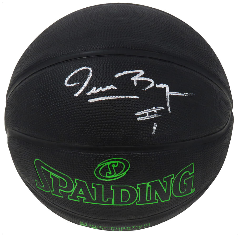 Mugsy Bogues Signed Spalding Phantom Black With Green Lettering NBA Basketball - BOGBSK201 - Mugsy Bogues Signed Spalding Phantom Black With Green Lettering NBA Basketball product image