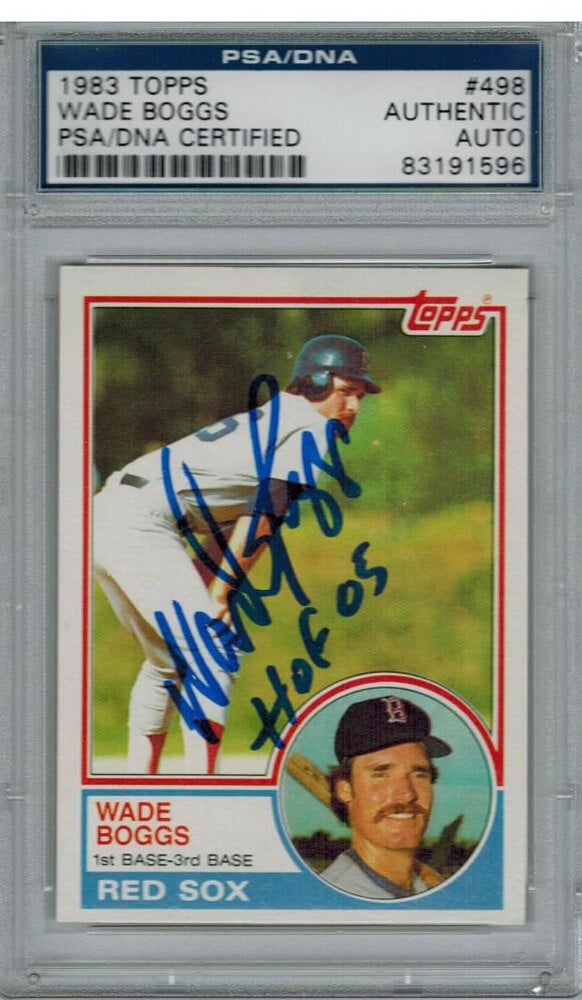 Wade Boggs Signed Red Sox 1983 Topps Rookie Card #498 w/HOF'05 PSA/DNA - BOGCAR100 - Wade Boggs Signed Red Sox 1983 Topps Rookie Card #498 w/HOF'05 PSA/DNA product image