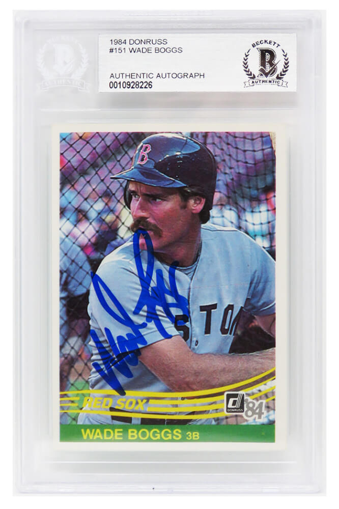 Wade Boggs Signed Boston Red Sox 1984 Donruss Baseball Card #151 - (Beckett Encapsulated) - BOGCAR101 - Wade Boggs Signed Boston Red Sox 1984 Donruss Baseball Card #151 - (Beckett Encapsulated) product image