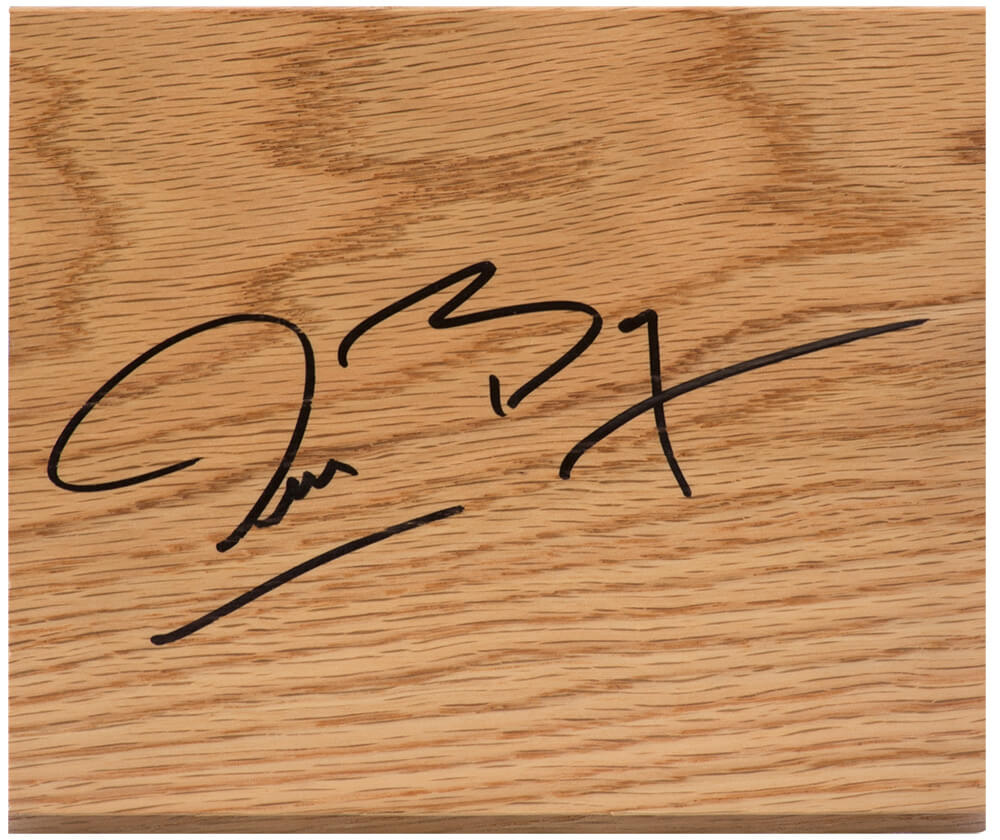 Muggsy Bogues Signed 5×6 Floor Piece - BOGFLO200 - Muggsy Bogues Signed 5×6 Floor Piece product image