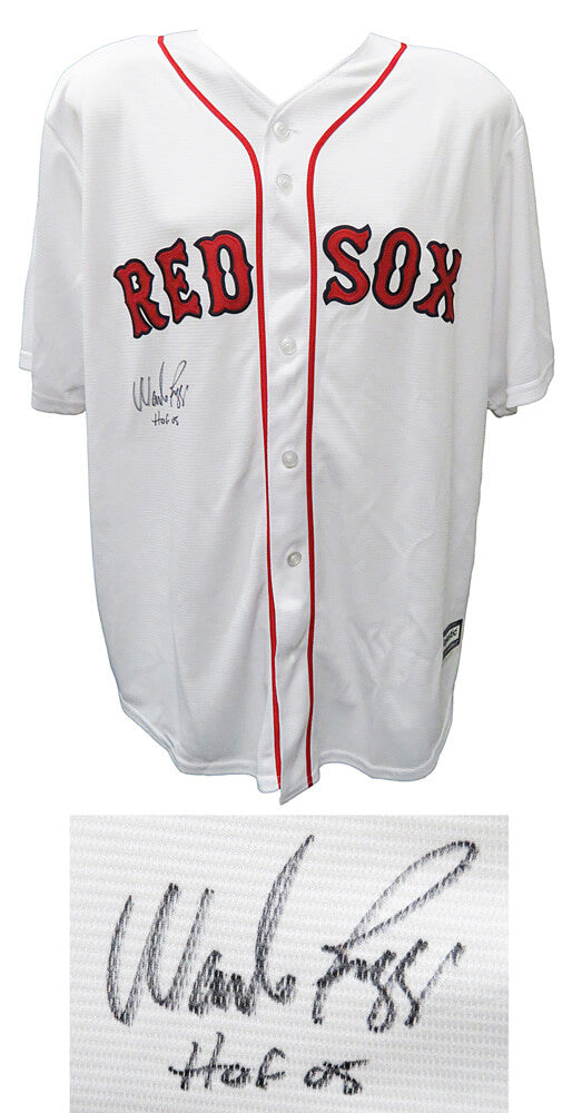Wade Boggs Signed Boston Red Sox Majestic White Baseball Jersey w/HOF'05 - BOGJRY100 - Wade Boggs Signed Boston Red Sox Majestic White Baseball Jersey w/HOF'05 product image