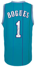 Muggsy Bogues Signed Teal Throwback Custom Basketball Jersey - BOGJRY200 - Muggsy Bogues Signed Teal Throwback Custom Basketball Jersey product image