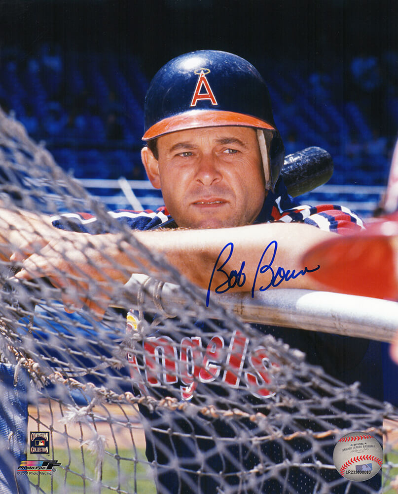 Bob Boone Signed Angels Batting Helmet Pose 8x10 Photo - BOO08P100 - Bob Boone Signed Angels Batting Helmet Pose 8x10 Photo product image
