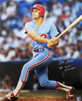 Bob Boone Signed Philadelphia Phillies Throwback Jersey Swinging Action 16x20 Photo w/80 WS Champs - BOO16P100 - Bob Boone Signed Philadelphia Phillies Throwback Jersey Swinging Action 16x20 Photo w/80 WS Champs product image