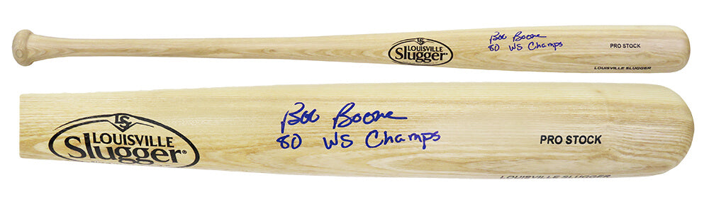Bob Boone Signed Louisville Slugger Pro Stock Blonde Baseball Bat w/80 WS Champs - BOOBAT101 - Bob Boone Signed Louisville Slugger Pro Stock Blonde Baseball Bat w/80 WS Champs product image