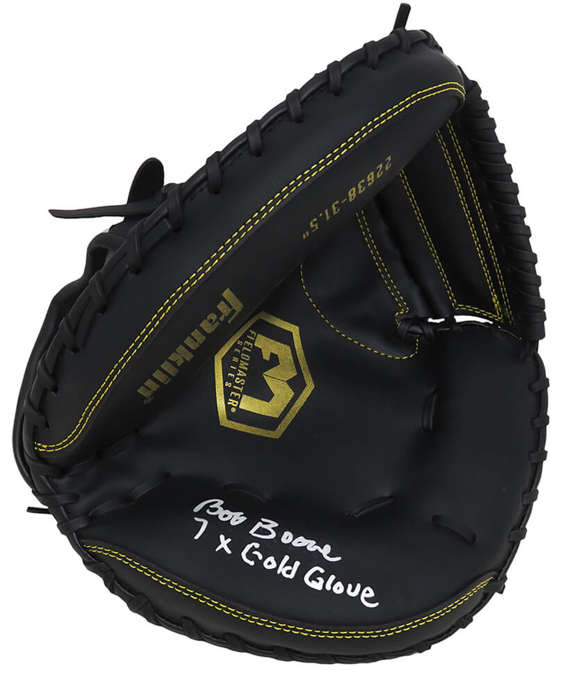 Bob Boone Signed Franklin Black Baseball Catchers Glove w/7x Gold Glove - BOOGLV100 - Bob Boone Signed Franklin Black Baseball Catchers Glove w/7x Gold Glove product image