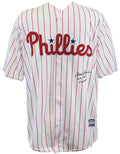 Bob Boone Signed Philadelphia Phillies White Pinstripe Majestic Replica Baseball Jersey w/80 WS Champs - BOOJRY100 - Bob Boone Signed Philadelphia Phillies White Pinstripe Majestic Replica Baseball Jersey w/80 WS Champs product image