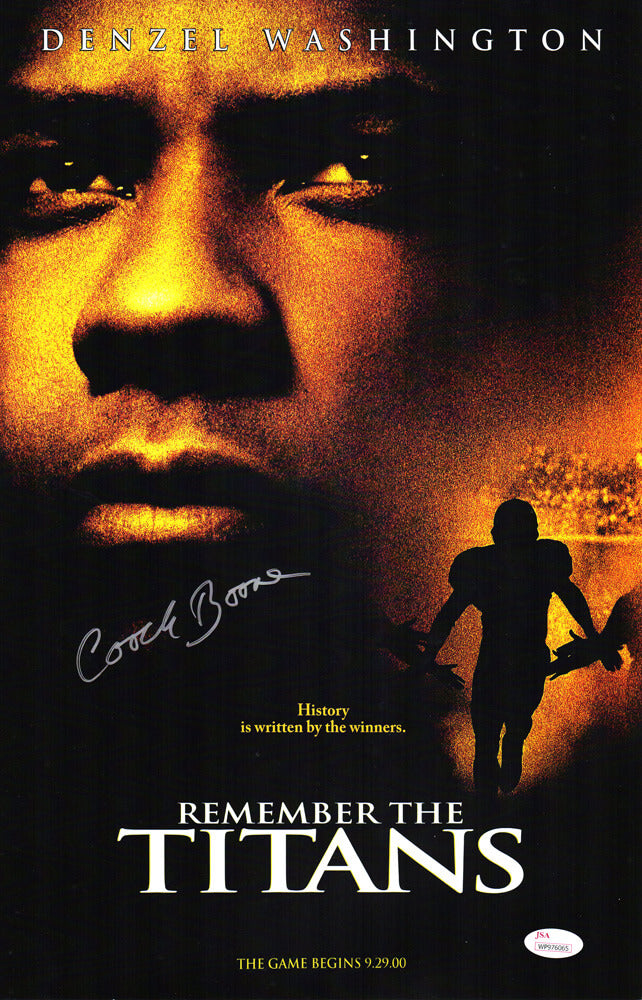 Coach Herman Boone Signed Remember The Titans 11x17 Movie Poster (JSA) - BOOPST501 - Coach Herman Boone Signed Remember The Titans 11x17 Movie Poster (JSA) product image