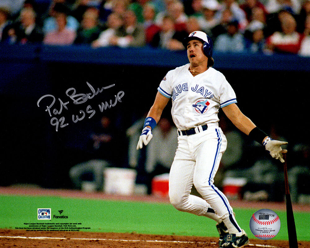 Pat Borders Signed Toronto Blue Jays 1992 World Series Batting Action 8x10 Photo w/92 WS MVP - BOR08P100 - Pat Borders Signed Toronto Blue Jays 1992 World Series Batting Action 8x10 Photo w/92 WS MVP product image