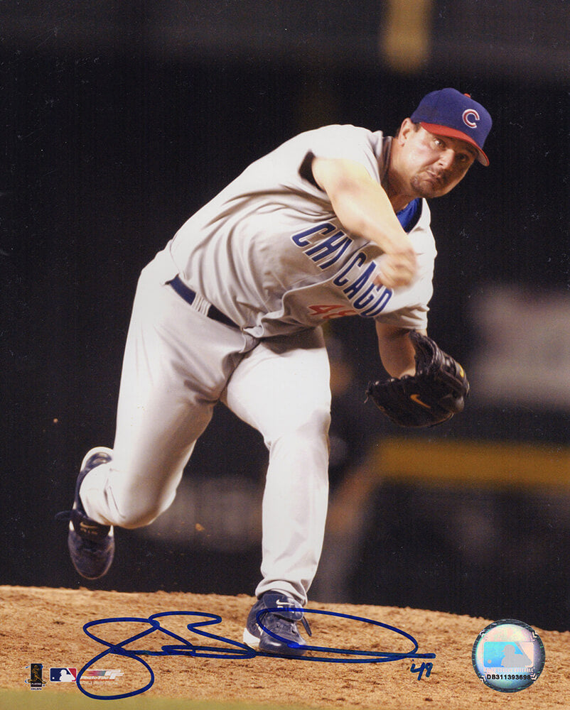 Joe Borowski Signed Chicago Cubs Grey Jersey Pitching 8x10 Photo - BOR08P111 - Joe Borowski Signed Chicago Cubs Grey Jersey Pitching 8x10 Photo product image