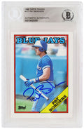 Pat Borders Signed Toronto Blue Jays 1988 Topps Traded Baseball Rookie Card #17T - (Beckett Encapsulated) - BORCAR105 - Pat Borders Signed Toronto Blue Jays 1988 Topps Traded Baseball Rookie Card #17T - (Beckett Encapsulated) product image