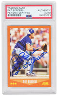 Pat Borders Signed Toronto Blue Jays 1988 Score Traded Rookie Baseball Card #99T w/92 WS Champs  (PSA Encapsulated) - BORCAR107 - Pat Borders Signed Toronto Blue Jays 1988 Score Traded Rookie Baseball Card #99T w/92 WS Champs (PSA Encapsulated) product image