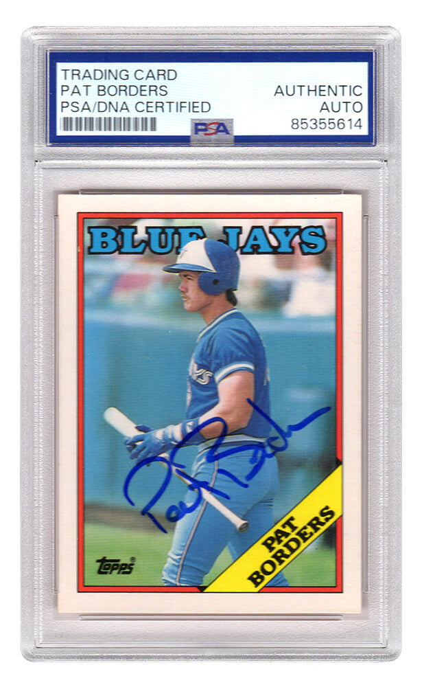Pat Borders Signed Blue Jays 1988 Topps Traded Baseball Rookie Card #17T (PSA Encapsulated) - BORCAR108 - Pat Borders Signed Blue Jays 1988 Topps Traded Baseball Rookie Card #17T (PSA Encapsulated) product image