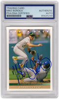 Mike Bordick Signed A's 1992 Upper Deck Baseball Trading Card #189 - (PSA Encapsulated) - BORCAR120 - Mike Bordick Signed A's 1992 Upper Deck Baseball Trading Card #189 - (PSA Encapsulated) product image