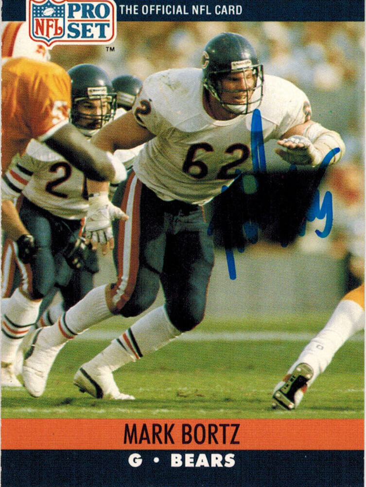 Mark Bortz Signed Bears 1990 Pro Set Rookie Card #447 - BORCAR301 - Mark Bortz Signed Bears 1990 Pro Set Rookie Card #447 product image