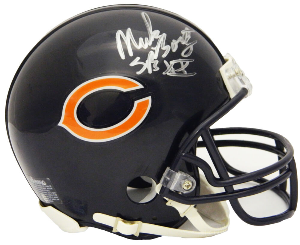 Mark Bortz Signed Bears Riddell Replica Mini Helmet w/SB XX - BORMIN304 - Mark Bortz Signed Bears Riddell Replica Mini Helmet w/SB XX product image