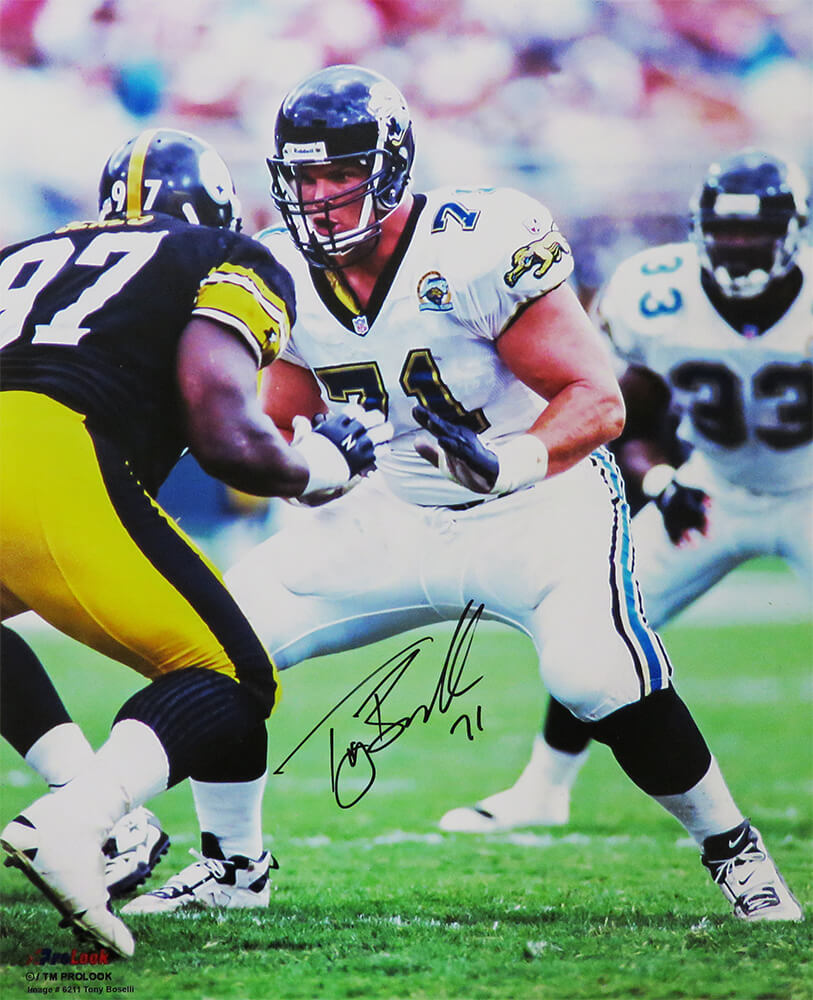 Tony Boselli Signed Jacksonville Jaguars Action 16x20 Photo - BOS16P300 - Tony Boselli Signed Jacksonville Jaguars Action 16x20 Photo product image