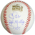 Chris Bosio, John Mallee & Dave Martinez Signed Rawlings Official 2016 World Series Baseball - BOSBSB107 - Chris Bosio, John Mallee & Dave Martinez Signed Rawlings Official 2016 World Series Baseball product image
