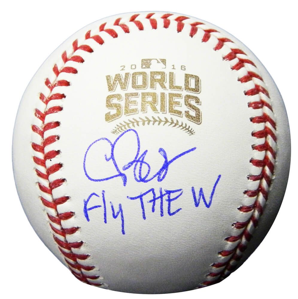 Chris Bosio Signed Rawlings Official 2016 World Series Baseball w/Fly The W - BOSBSB110 - Chris Bosio Signed Rawlings Official 2016 World Series Baseball w/Fly The W product image