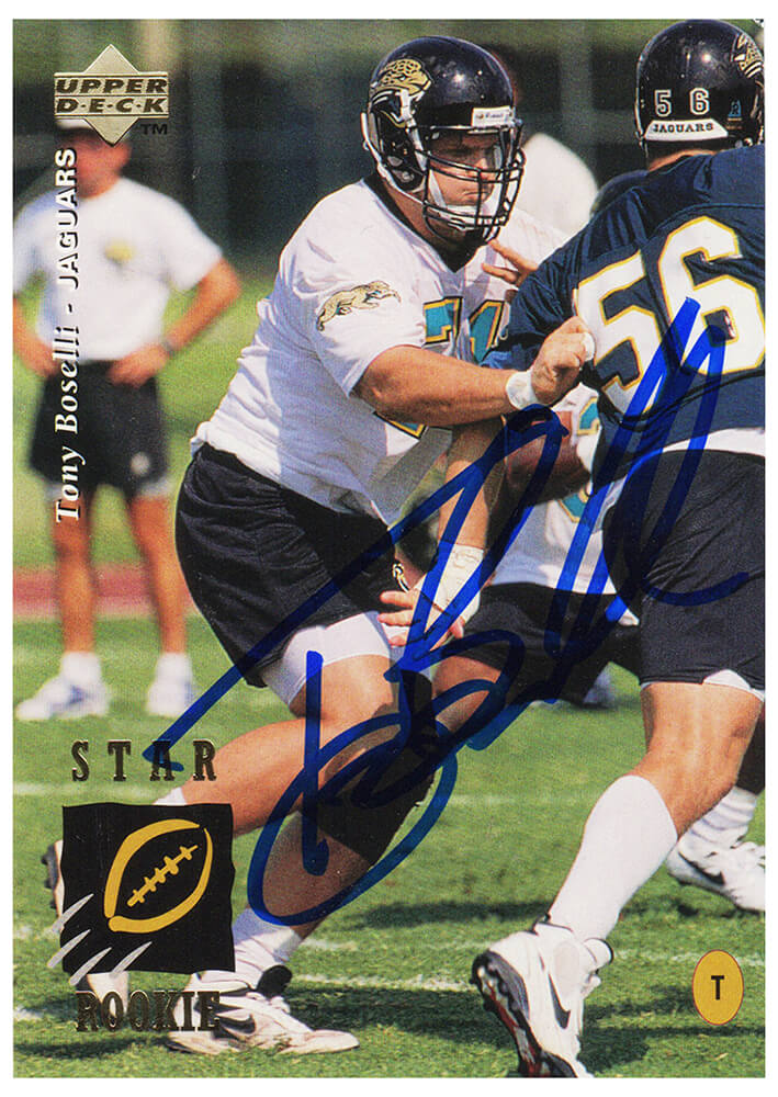 Tony Boselli Signed Jacksonville Jaguars 1995 Upper Deck Football Rookie Card #2 - BOSCAR311 - Tony Boselli Signed Jacksonville Jaguars 1995 Upper Deck Football Rookie Card #2 product image