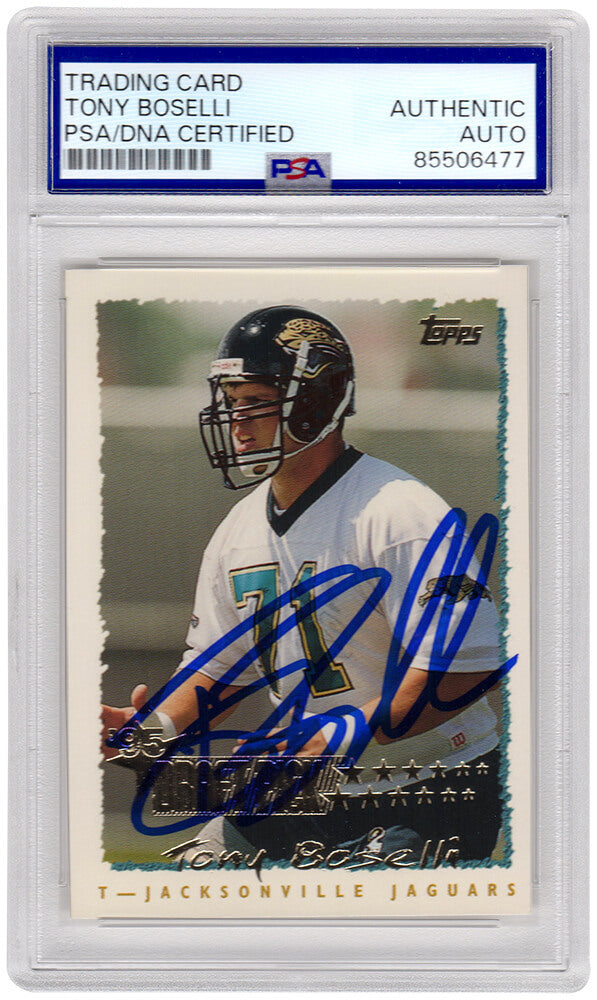 Tony Boselli Signed Jaguars 1995 Topps Rookie Football Trading Card #222 - (PSA Encapsulated) - BOSCAR317 - Tony Boselli Signed Jaguars 1995 Topps Rookie Football Trading Card #222 - (PSA Encapsulated) product image