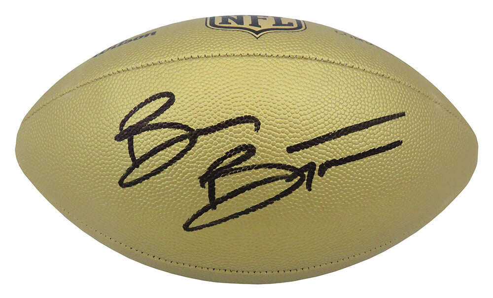 Brian Bosworth Signed Wilson Duke Gold Metallic Full Size NFL Football - BOSFTB322 - Brian Bosworth Signed Wilson Duke Gold Metallic Full Size NFL Football product image