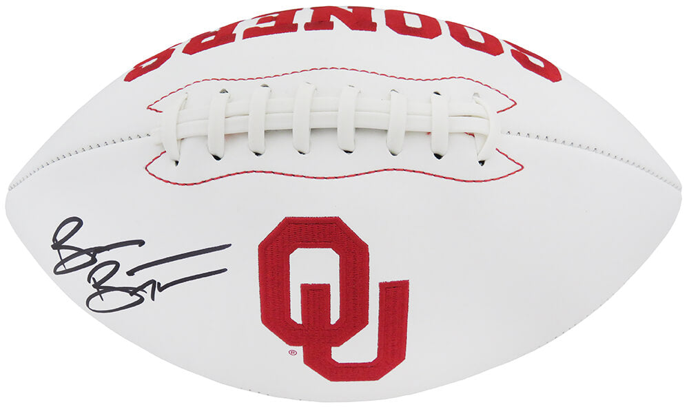 Brian Bosworth Signed Rawlings Oklahoma Sooners White Logo Football - BOSFTB326 - Brian Bosworth Signed Rawlings Oklahoma Sooners White Logo Football product image