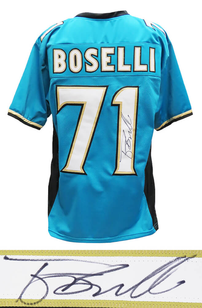 Tony Boselli Signed Teal Custom Football Jersey - BOSJRY310 - Tony Boselli Signed Teal Custom Football Jersey product image