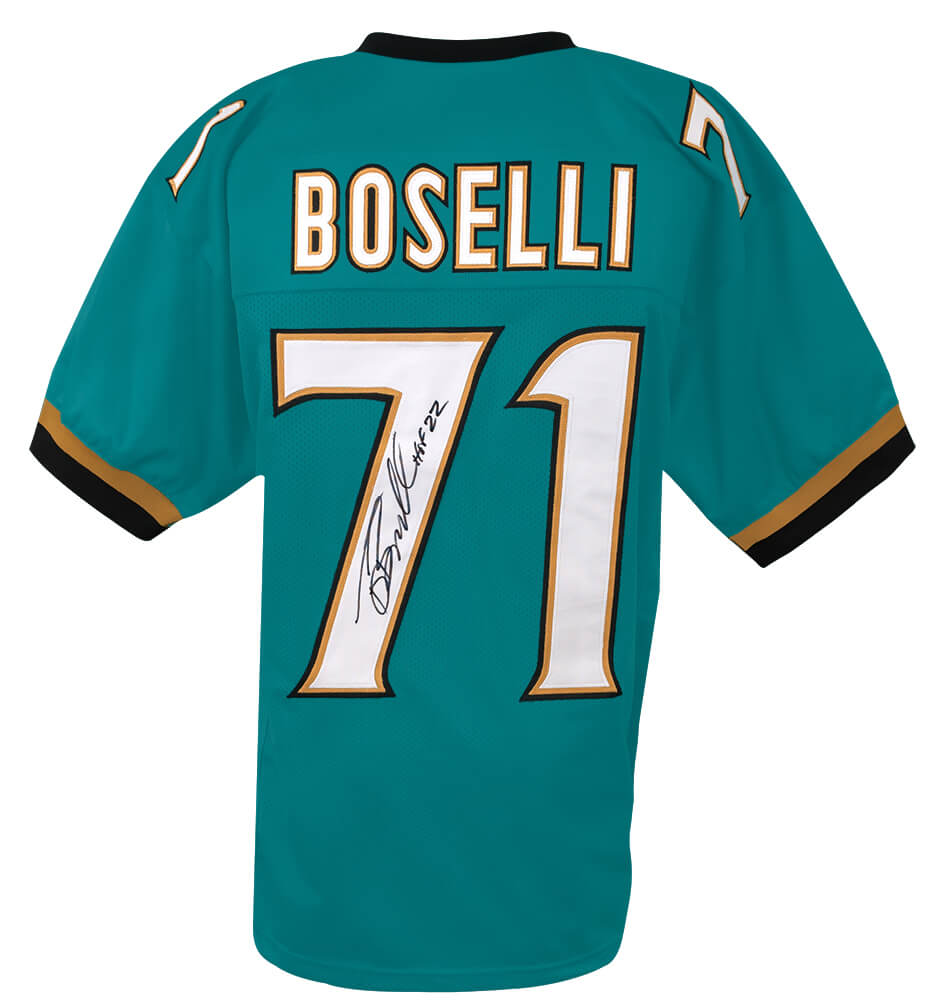 Tony Boselli Signed Teal Custom Football Jersey w/HOF'22 - BOSJRY313 - Tony Boselli Signed Teal Custom Football Jersey w/HOF'22 product image