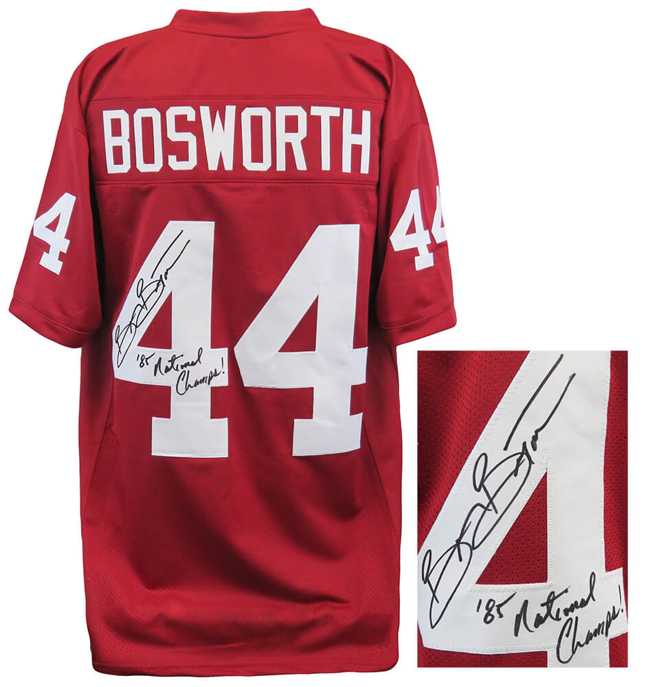 Brian Bosworth Signed Maroon Custom Football Jersey w/85 National Champ - BOSJRY331 - Brian Bosworth Signed Maroon Custom Football Jersey w/85 National Champ product image