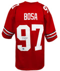 Nick Bosa Signed Red Custom College Football Jersey - (Beckett) - BOSJRY321 - Nick Bosa Signed Red Custom College Football Jersey - (Beckett) product image
