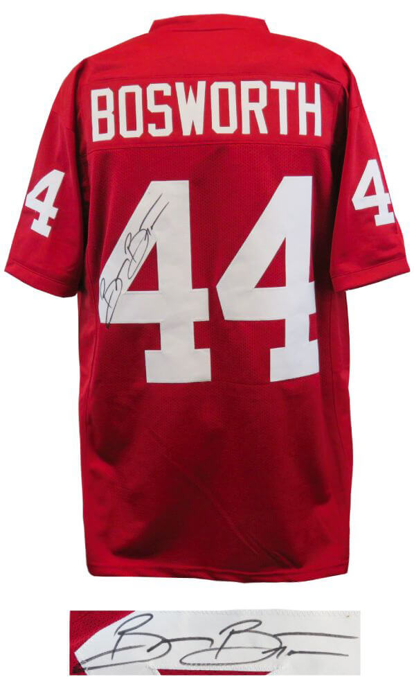 Brian Bosworth Signed Maroon Custom Football Jersey - BOSJRY330 - Brian Bosworth Signed Maroon Custom Football Jersey product image